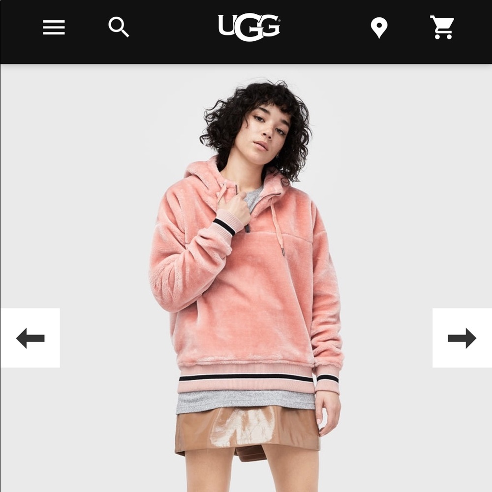 NWT UGG Kailani Sherpa Hoodie (Lantana) Pink.
